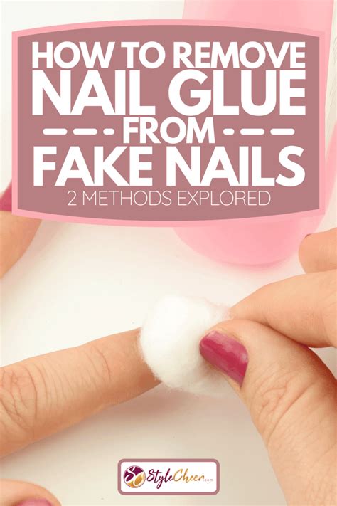 How to remove nail glue - Step 2: Soak a cotton swab or pad in rubbing alcohol and apply it onto the nail glue. Make sure the entire surface of the glue is covered. Step 3: Allow the rubbing alcohol to sit on the glue for 5-10 minutes. The alcohol will dissolve the glue and make it easier to remove.